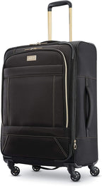 Belle Voyage Softside Luggage with Spinner Wheels, Black, Checked-Medium 25-Inch