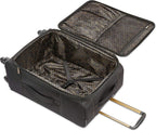 Belle Voyage Softside Luggage with Spinner Wheels, Black, Checked-Medium 25-Inch
