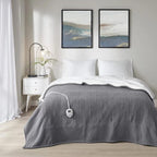 Gracie MIlls Polyester and Cotton Fleece to Sherpa Heated Blanket ST54-0104