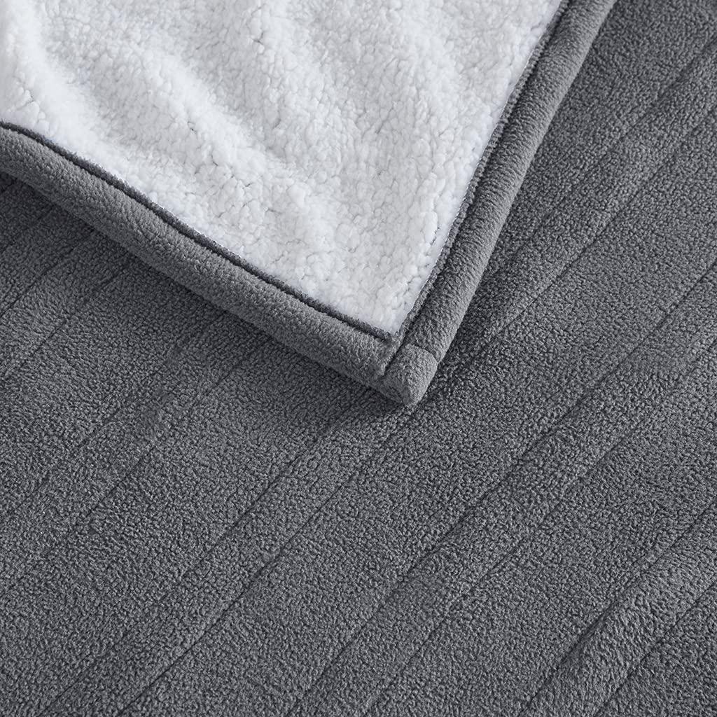 Gracie MIlls Polyester and Cotton Fleece to Sherpa Heated Blanket ST54-0104