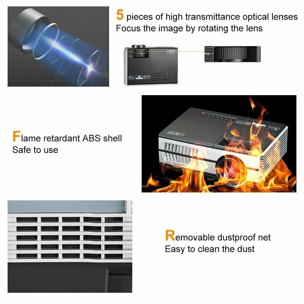 eug smart projector full hd home theater wireless 1080p airplay netflix zoom tv