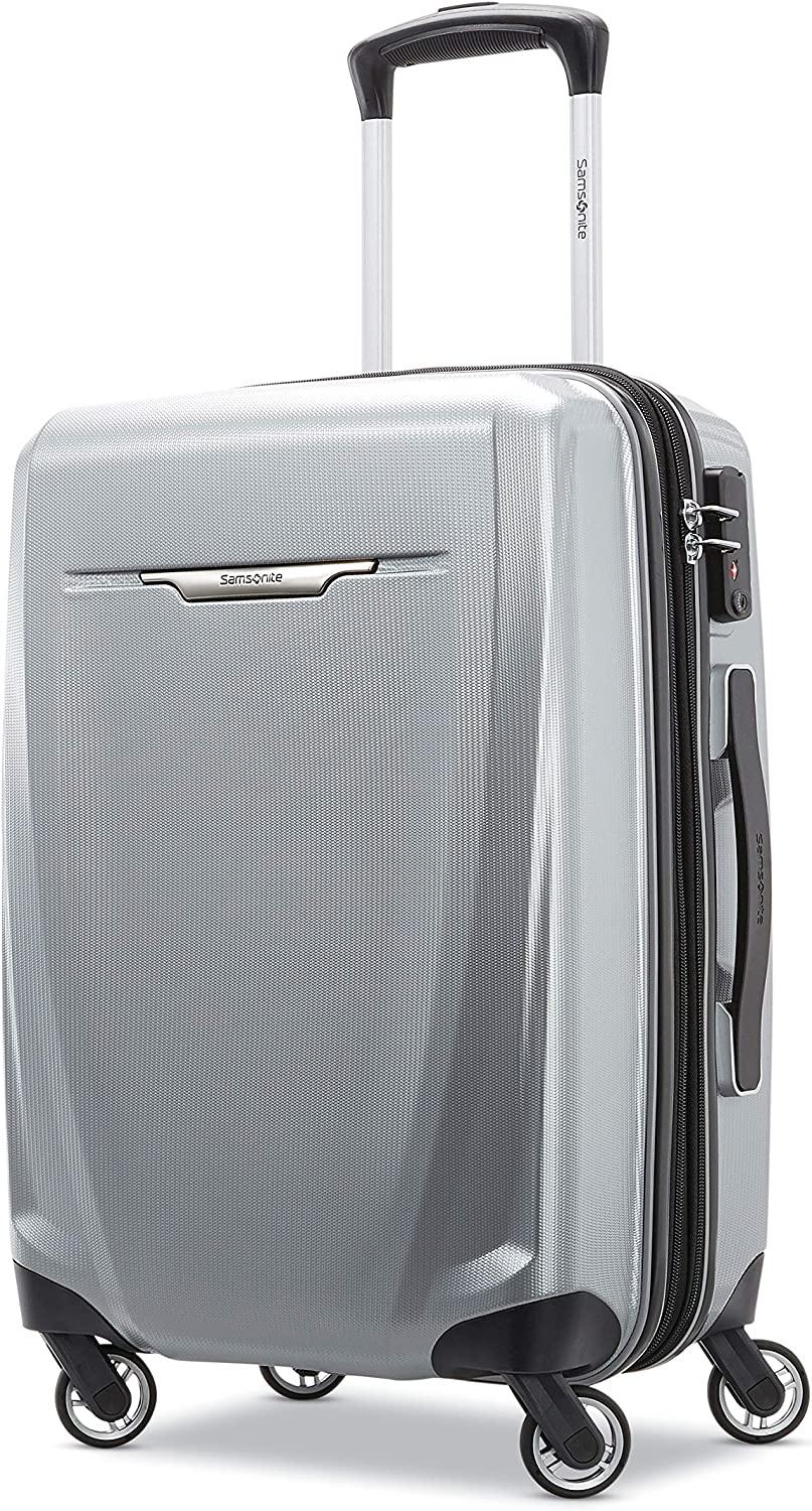 Winfield 3 DLX Hardside Expandable Luggage with Spinners, Silver, Carry-On 20-Inch