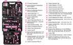 Pink Tool Kit Box Drill Set： Home Mechanic Toolbox with 12V Power Cordless Drill Hand Repair Tools Sets Combo Kits StoraOrganizer Drawer Case for Men & Women