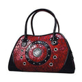 Backbone Textured  Leather Bling Pet Carrier, Red