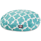 Teal Trellis LarRound Indoor Outdoor Pet Dog Bed With Removable Washable Cover By Majestic Pet Products