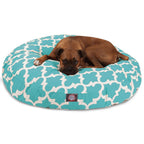 Teal Trellis LarRound Indoor Outdoor Pet Dog Bed With Removable Washable Cover By Majestic Pet Products