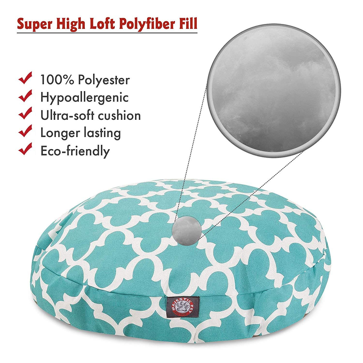 Teal Trellis LarRound Indoor Outdoor Pet Dog Bed With Removable Washable Cover By Majestic Pet Products