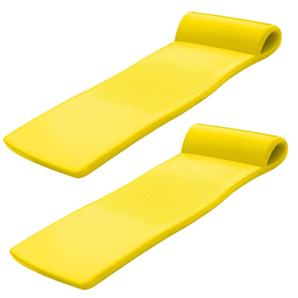 TRC Recreation Texas Recreation Sunsation 70 Inch Foam Raft Lounger Pool Float, Yellow (2 Pack)