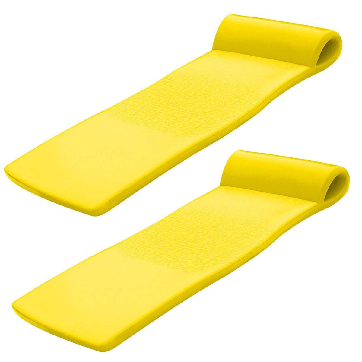 TRC Recreation Texas Recreation Sunsation 70 Inch Foam Raft Lounger Pool Float, Yellow (2 Pack)