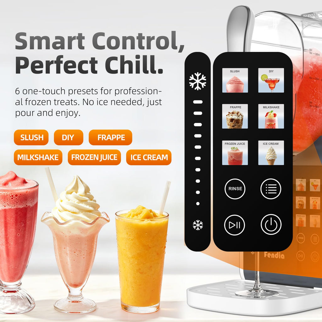 Max 95oz Slushie Machine with 6 Smart Presets, No Ice Needed Frozen Drink Maker for Home,  30-Min Freeze for Slush, Margaritas, Smoothies, Ice Cream & More, LarCapacity Party Slushy Maker