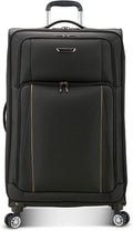 Lares Softside Expandable Luggage with Spinner Wheels, Black, Checked 31-Inch