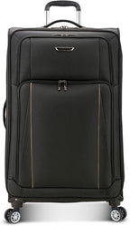 Lares Softside Expandable Luggage with Spinner Wheels, Black, Checked 31-Inch