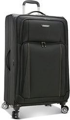 Lares Softside Expandable Luggage with Spinner Wheels, Black, Checked 31-Inch