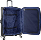 Lares Softside Expandable Luggage with Spinner Wheels, Black, Checked 31-Inch