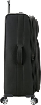 Lares Softside Expandable Luggage with Spinner Wheels, Black, Checked 31-Inch