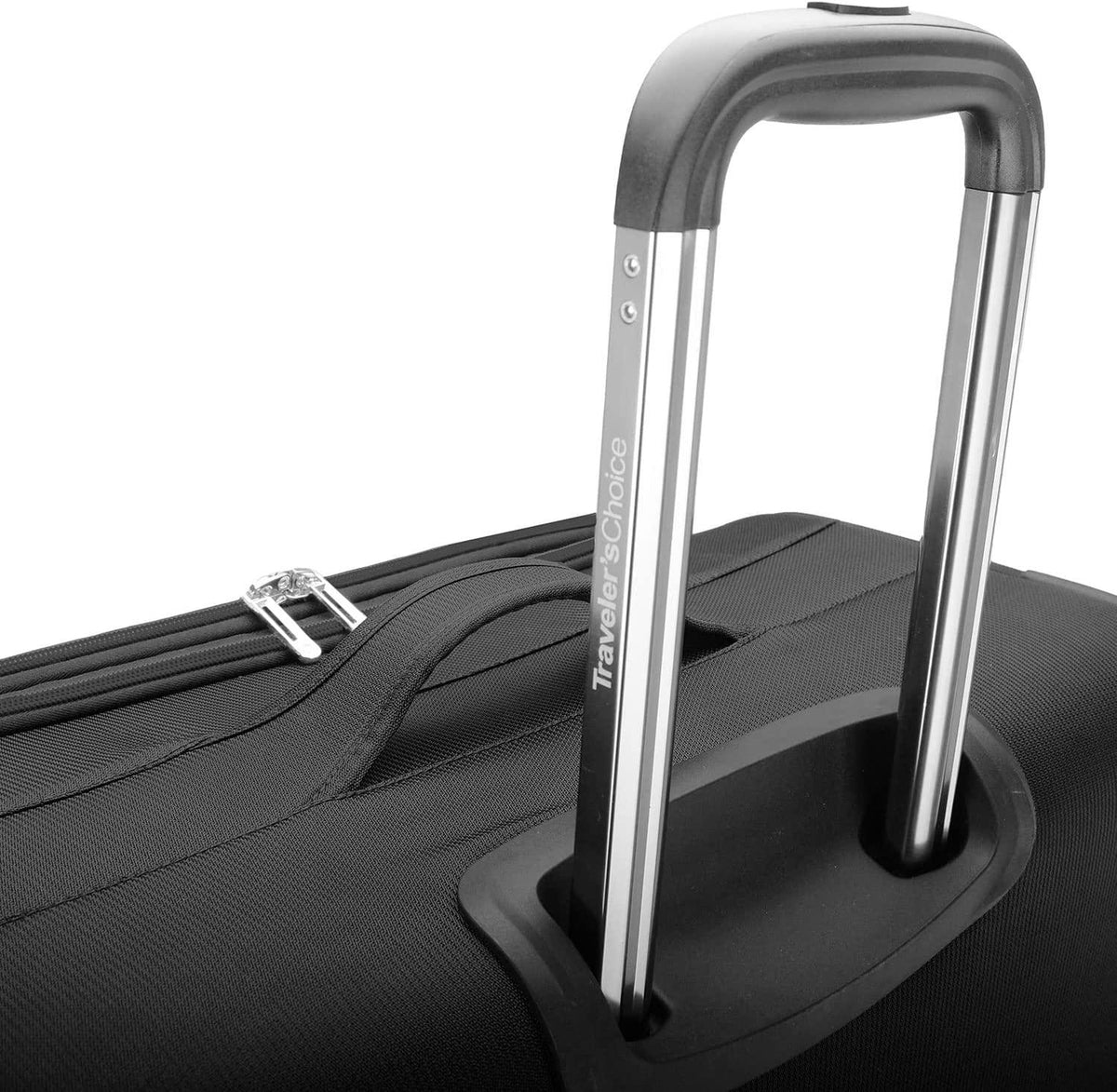 Lares Softside Expandable Luggage with Spinner Wheels, Black, Checked 31-Inch