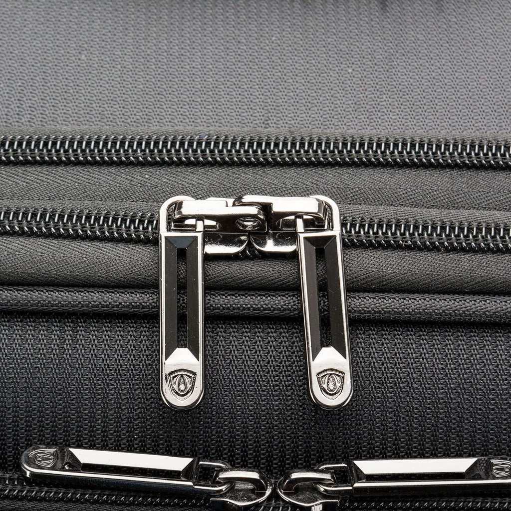 Lares Softside Expandable Luggage with Spinner Wheels, Black, Checked 31-Inch