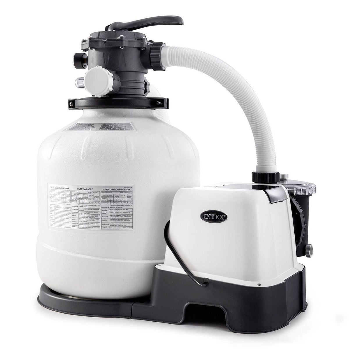 intex 16 inch 2,150 gph krystal clear saltwater system &amp; sand filter pump, gray