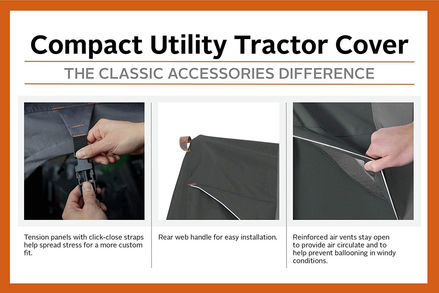 classic accessories compact utility tractor cowling cover, black