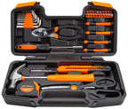 39-Piece Household Tool Set, OranHand Kit With StoraCase | Complete assortment for home repairs, DIY projects, furniture setup, crafting, and daily household fixes in toolbox.