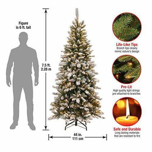 lit Artificial Christmas Tree | Includes Pre-Strung White Lights and Stand |