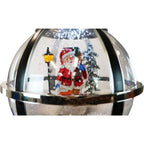 69 in. Black Christmas Musical Snow Globe Lamp Post with Santa Scene, 2 Signs, Cascading Snow and Christmas Carols