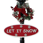 69 in. Black Christmas Musical Snow Globe Lamp Post with Santa Scene, 2 Signs, Cascading Snow and Christmas Carols
