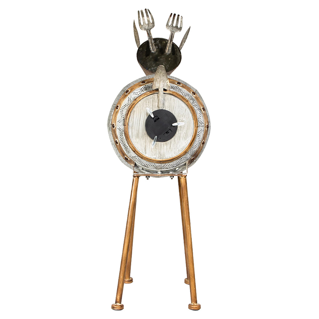Alpine Corporation Metallic Barreled Reindeer With Warm White LED Lights