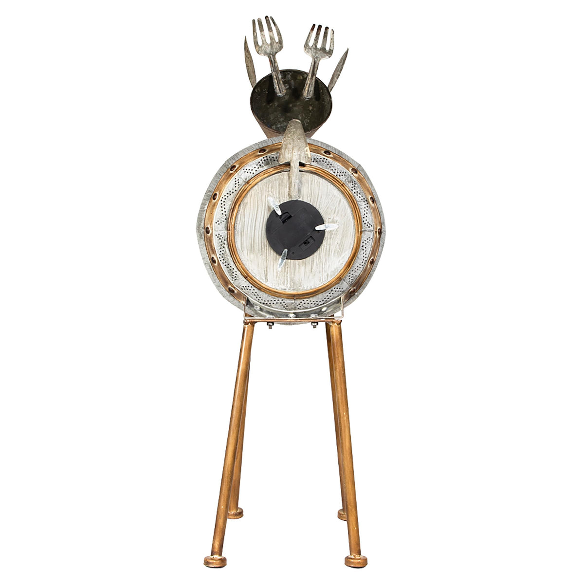 Alpine Corporation Metallic Barreled Reindeer With Warm White LED Lights