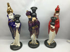 14" Mantle Nativity Figurines 3 Wise Men Candle Holders 2 Camels