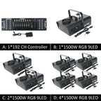 1500W Smoke Fog Machine LED Light RGB 3in1 Vertical Spray or 192 CH Controller Model 4*1500W LED Smoke Fog Machine