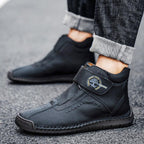 New Men Hand Stitching Microfiber Leather Soft Ankle Boots