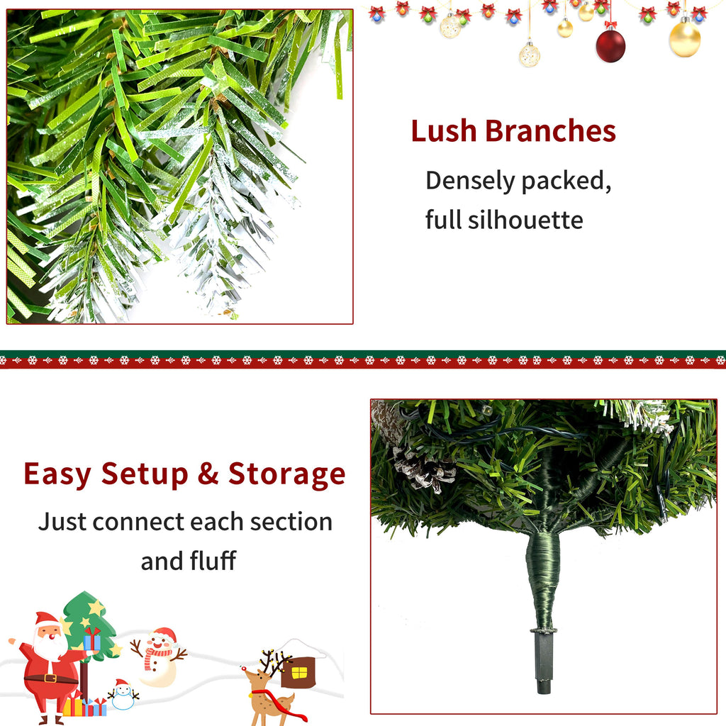 SESSLIFE 4pc Christmas Decoration Set, 2 Pre-lit Christmas Trees(4ft), 9ft Garland and 20in Diameter Wreath, Indoor Outdoor Christmas Decoration for Home Party Office, Green, TE1972