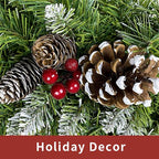 SESSLIFE 4pc Christmas Decoration Set, 2 Pre-lit Christmas Trees(4ft), 9ft Garland and 20in Diameter Wreath, Indoor Outdoor Christmas Decoration for Home Party Office, Green, TE1972