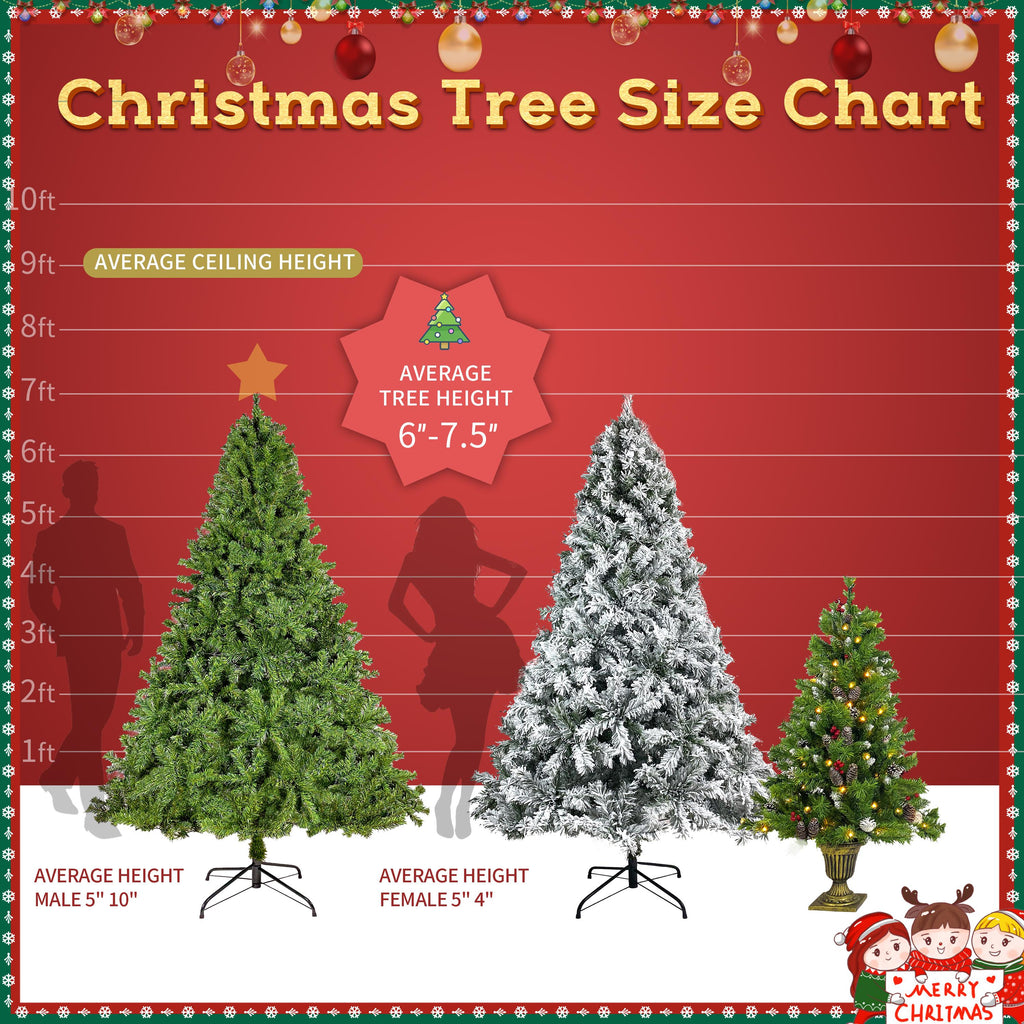 SESSLIFE 4pc Christmas Decoration Set, 2 Pre-lit Christmas Trees(4ft), 9ft Garland and 20in Diameter Wreath, Indoor Outdoor Christmas Decoration for Home Party Office, Green, TE1972