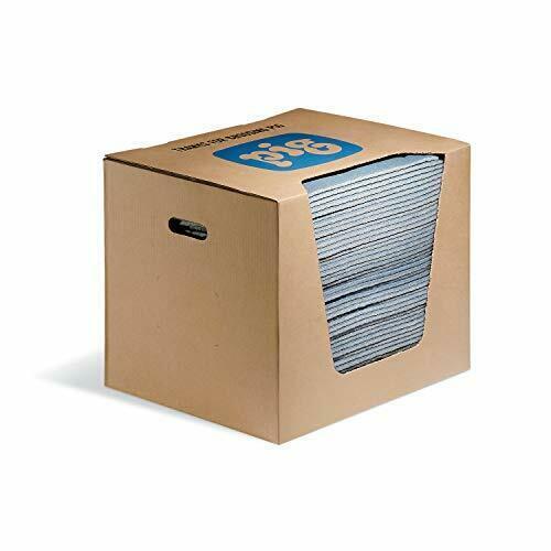 Pig Blue Super Absorbent Pads 50-Count | Oil Spill Mats | Made with 90% R...