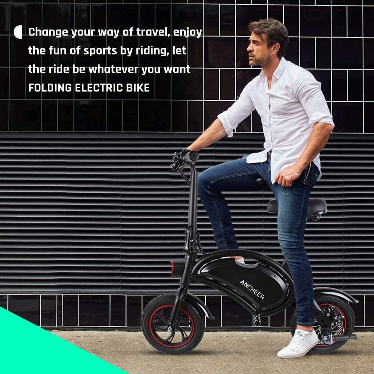 ANCHEER 14'' / 12'' Electric Bike Electric Bicycle, APP Control 500W / 350W Folding Electric Commuter Bike 20MPH Adults/Teens City Ebike with 48V 7.5Ah / 6Ah Battery