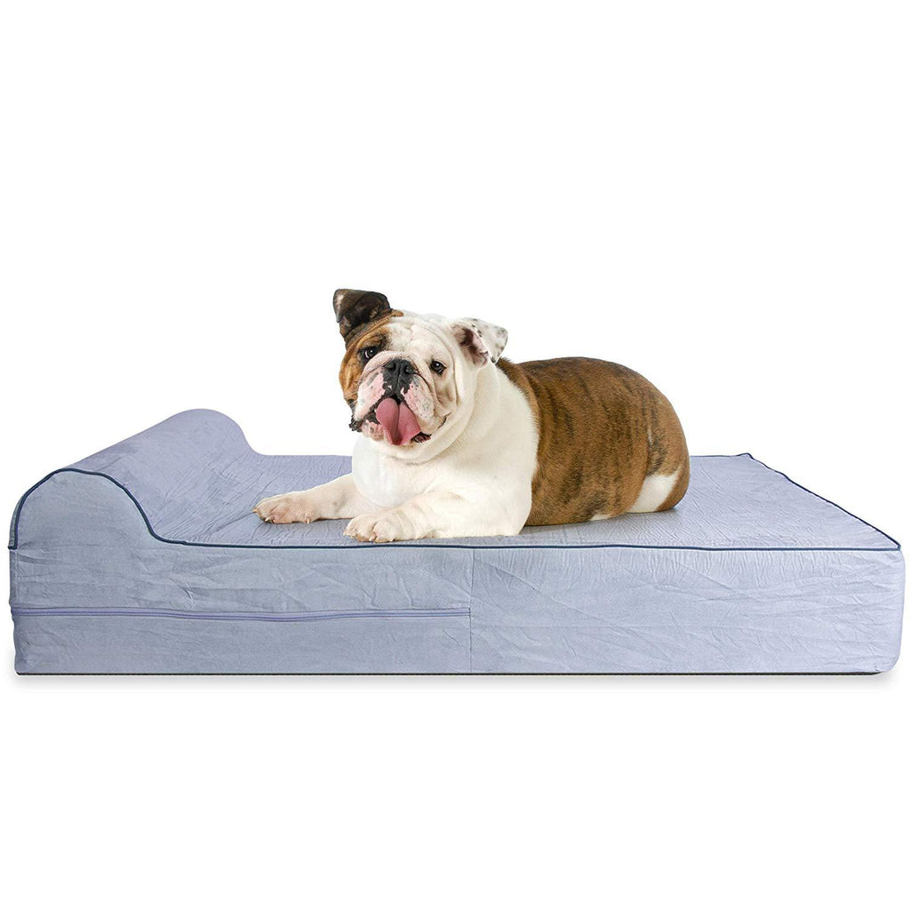 KOPEKS - Orthopedic Memory Foam Dog Bed With Pillow and Waterproof Liner &amp; Anti-Slip Bottom