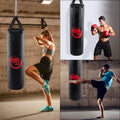 Pcmos 47 x 14" Boxing Hanging Heavy Bag PVC Covering Easy to Install Cylindrical Boxing Bag Punching Bag Filled Set for Kickboxing Fitness Training Muay Thai MMA, Martial Arts, Home Gym Black
