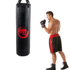 Pcmos 47 x 14" Boxing Hanging Heavy Bag PVC Covering Easy to Install Cylindrical Boxing Bag Punching Bag Filled Set for Kickboxing Fitness Training Muay Thai MMA, Martial Arts, Home Gym Black