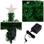 7 ft. Green Pre-lit LED Fiber Optic Artificial Christmas Tree with 280 Multi-Color LED Lights and Metal Stand