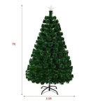 7 ft. Green Pre-lit LED Fiber Optic Artificial Christmas Tree with 280 Multi-Color LED Lights and Metal Stand