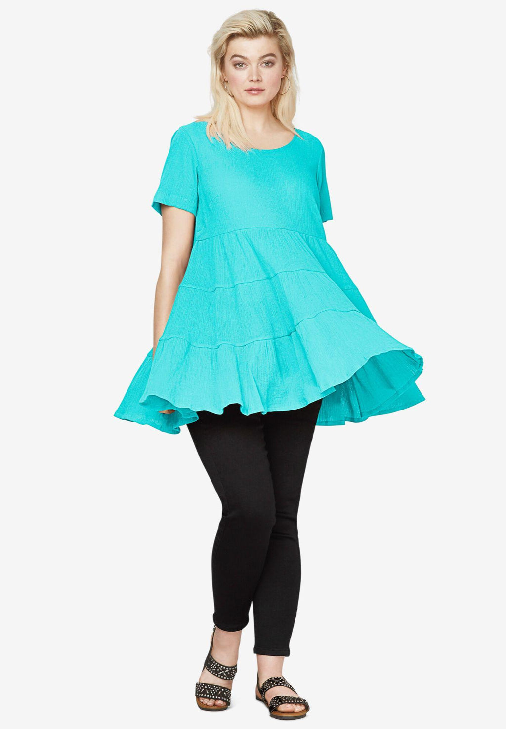 tiered gauze tunic