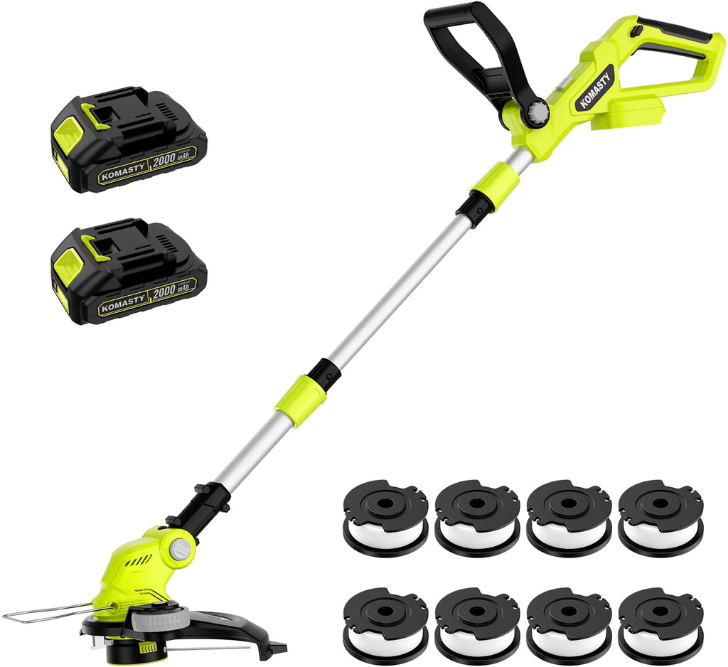 20V Electric Weed Wacker Cordless Edger Lawn Tool 2 X 2.0Ah Battery Powered Weed Eater with Charger, 12 Inch Lightweight String Trimmer, Auto Line Feed Grass Cutter Lawn Mower for Small Yard Garden