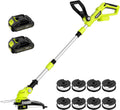 20V Electric Weed Wacker Cordless Edger Lawn Tool 2 X 2.0Ah Battery Powered Weed Eater with Charger, 12 Inch Lightweight String Trimmer, Auto Line Feed Grass Cutter Lawn Mower for Small Yard Garden