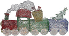 3pc Red and Green Glittering Lighted Christmas Train with Presents Outdoor Yard Decor