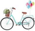 Complete Cruiser Bikes, 26 Inch Beach Bike for Women - Classic Retro Bicycler Bicycle with Baskets &amp; Rear Racks, Comfortable Commuter Bicycle for Leisure Picnics &amp; Shopping