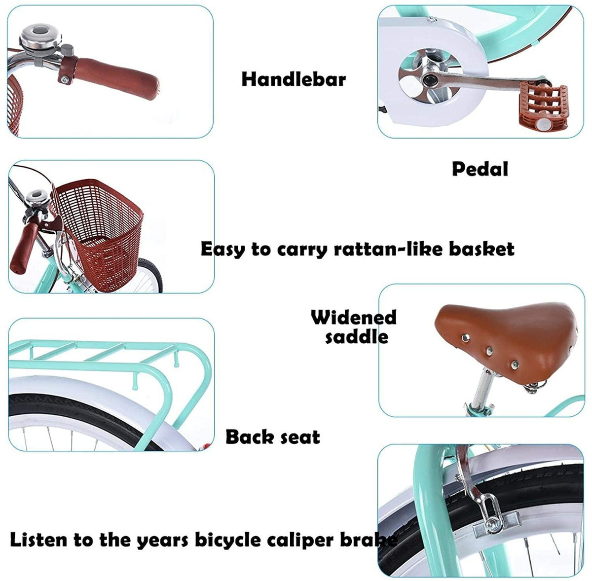 Complete Cruiser Bikes, 26 Inch Beach Bike for Women - Classic Retro Bicycler Bicycle with Baskets &amp; Rear Racks, Comfortable Commuter Bicycle for Leisure Picnics &amp; Shopping