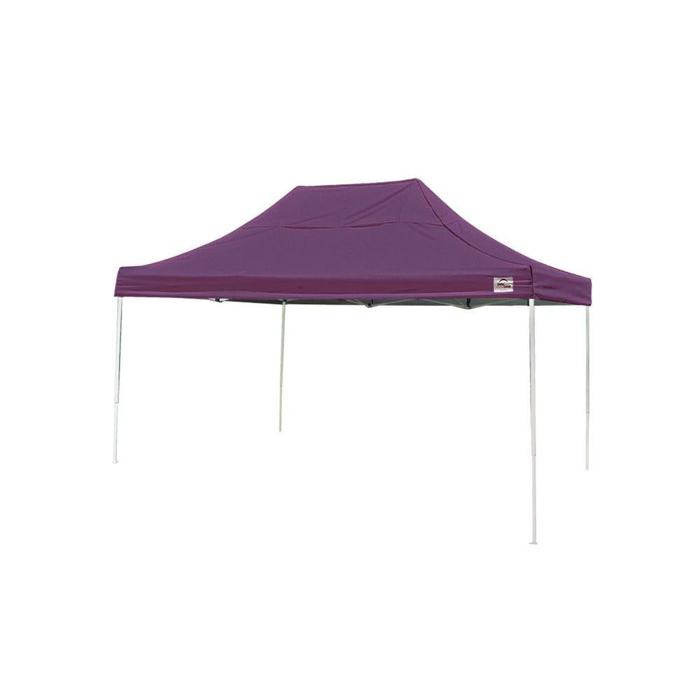 10 ft. W x 15 ft. D Pop-Up Canopy with Purple Cover, Black Roller StoraBag, and 4-Position-Adjustable Steel Frame