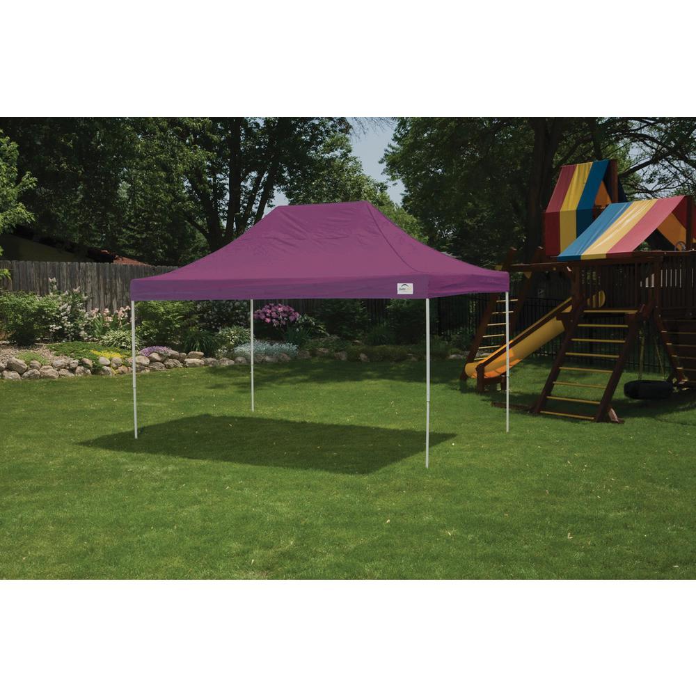 10 ft. W x 15 ft. D Pop-Up Canopy with Purple Cover, Black Roller StoraBag, and 4-Position-Adjustable Steel Frame